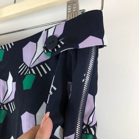 Anthropologie x Mare Mare Blue Lotus Print Floral Flat Chino Mini Shorts Size XS - Picture 7 of 14